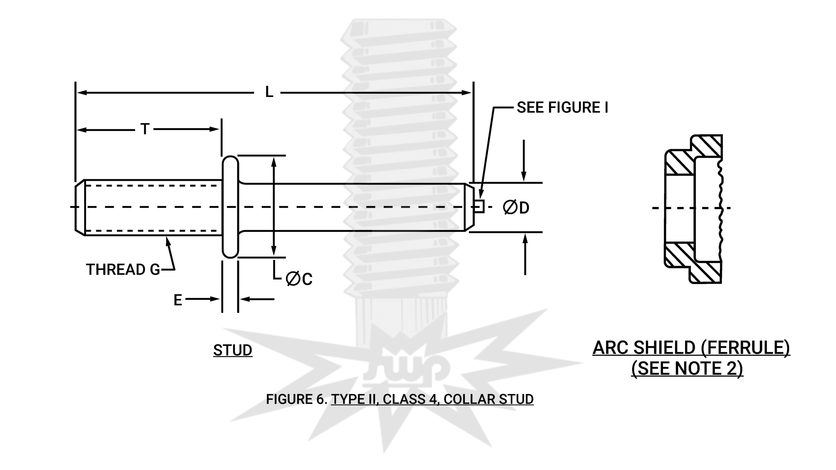 MIL-S-24149/1 TYPE II, CLASS 4, COLLAR STUD