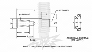 MIL-S-24149/1 TYPE II, CLASS 5, INTERNAL THREADED STUD, REDUCED BASE